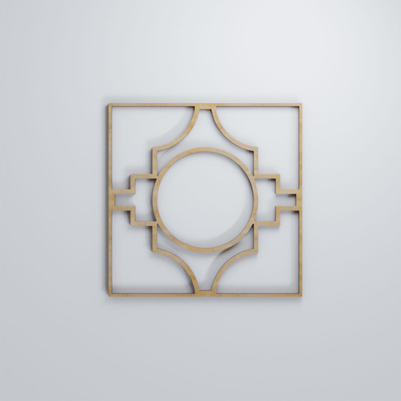 Panneaux muraux décoratifs en bois de gypse, Hickory, H 11 3/8 po x l 11 3/8 po x P 3/8 po