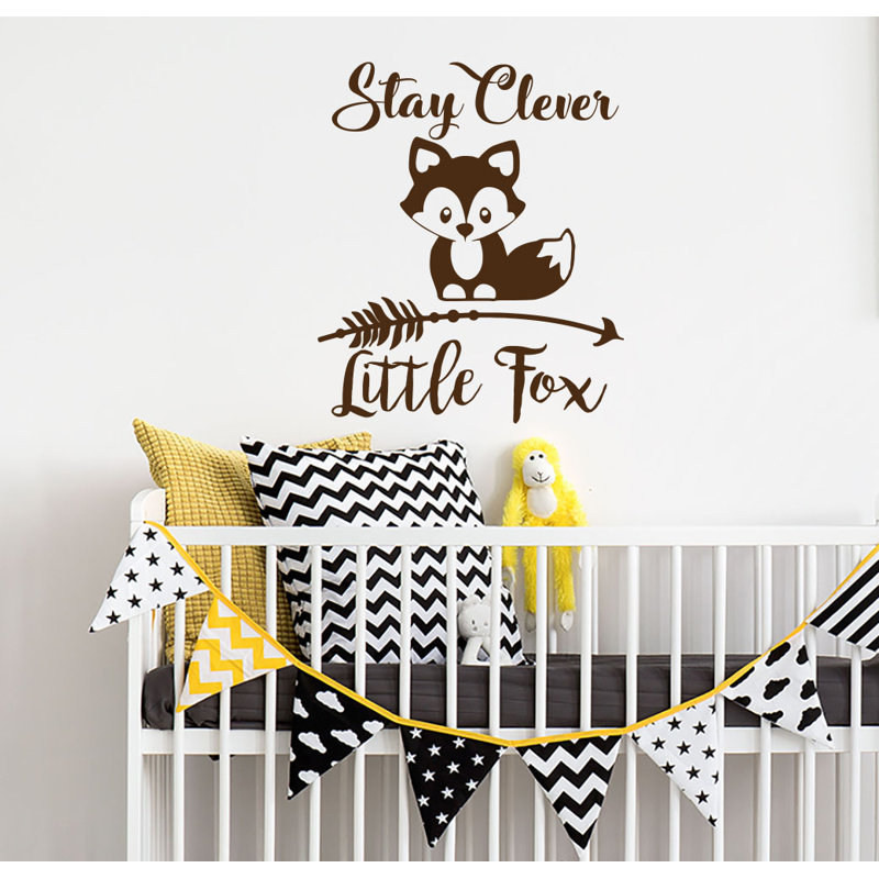 Décalcomanie murale chambre d’enfant reste intelligente little fox, Brun