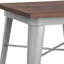 Table de bar carrée en métal avec plateau en bois rustique de 23,5 po Wragby-1242262746-1308682448