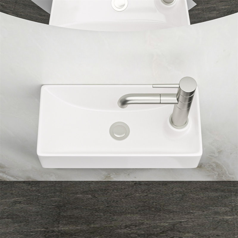 MONSFEST 8.7'' Ceramic Rectangular Bathroom Sink