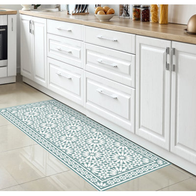 Enda Vinyl Machine Printed Area Rug