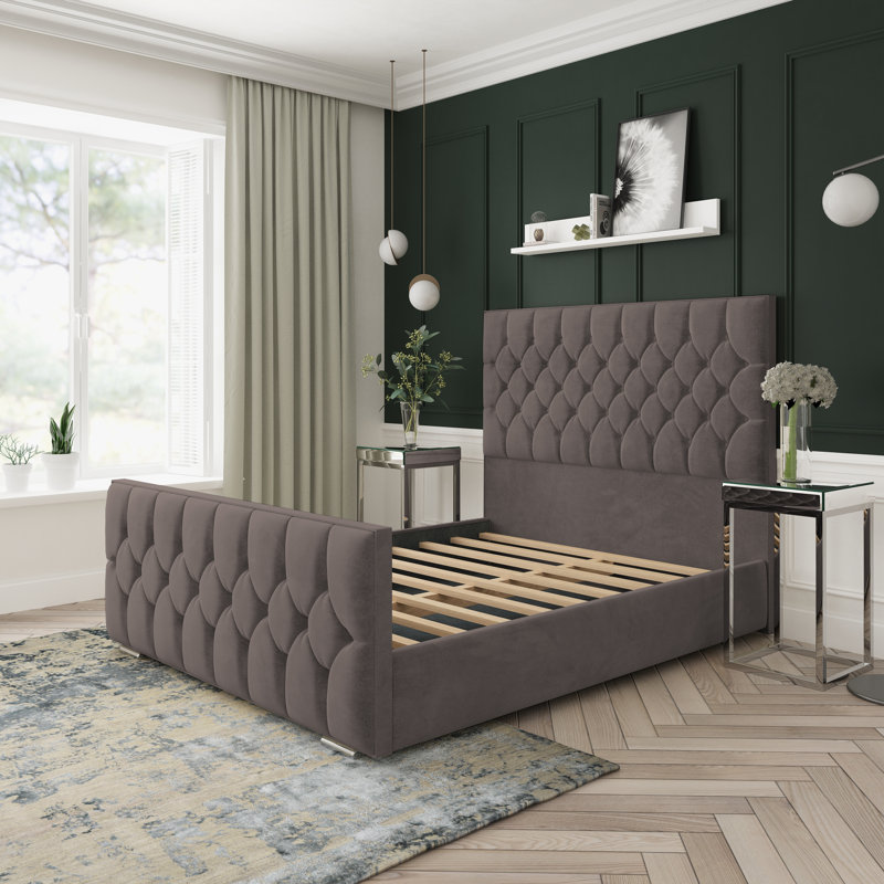 Upholstered Bed, Slate, Double (4'6)