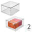 Tiroir de rangement de cuisine empilable pour réfrigérateur, garde-manger, sous-évier ou armoire iDesign - ensemble de 2 - transparent