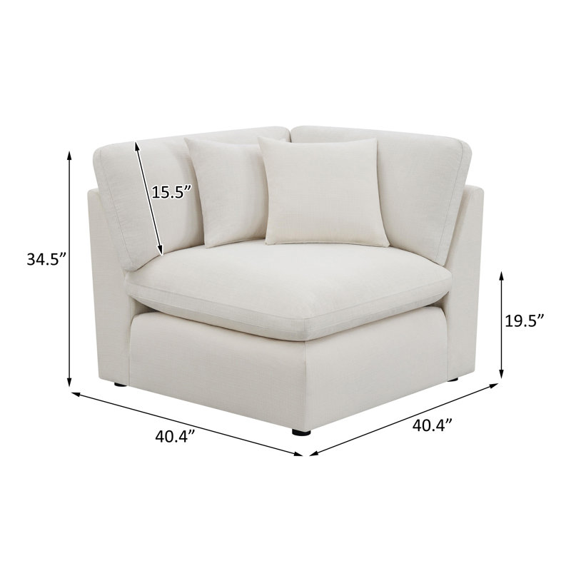 Upholstered Corner Ivory