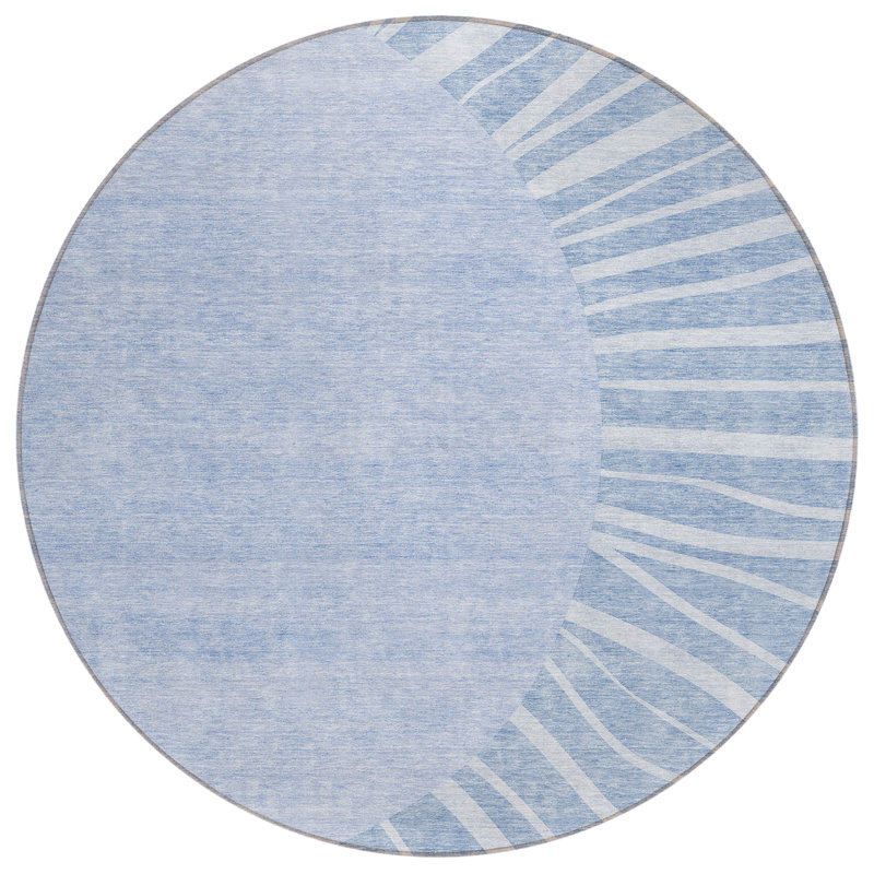 Washable Abstract Indoor / Outdoor Rug, Round 8'