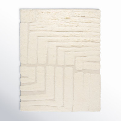 Fernande Abstract Handmade Wool Area Rug in Ivory