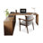 70.87"Dark walnut L-Shaped Solid Wood Office Sets