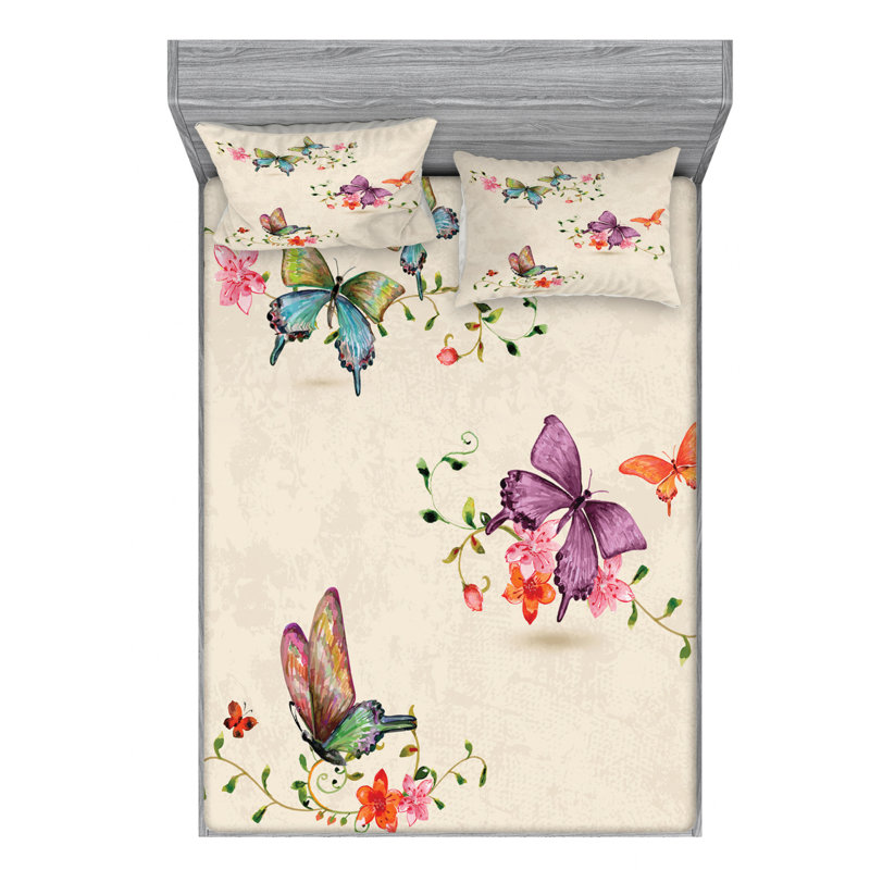 Microfiber Sheet Set, Queen Sheet Set with Fitted Sheet