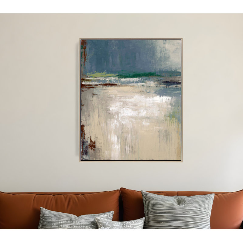 Abstract Landscape Silver Floater Frame Print Wall Art