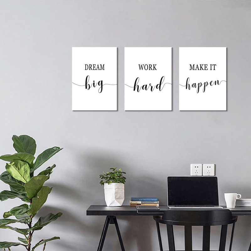 «Black and White Canvas Wall Art Motivation»