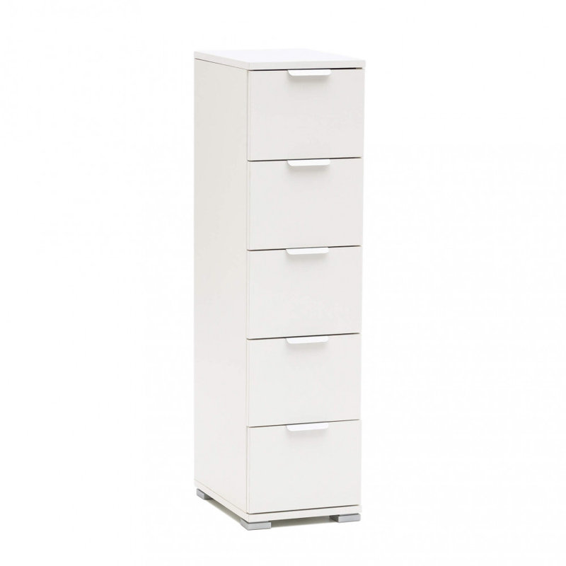 Lainhart 27cm W 5 - Drawer Chest of Drawers, White