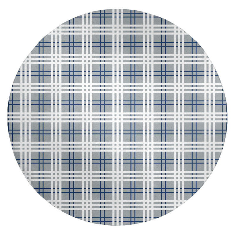 Plaid Indoor Rug, Round 5'