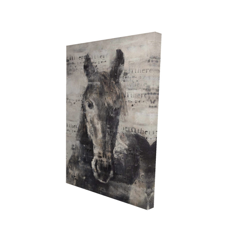 Cheval abstrait avec typographie - Toile beige Best Home Decor