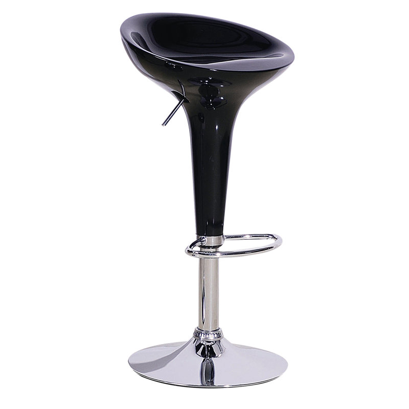 Huntington Swivel Adjustable Height Counter Stool with Metal Frame, Chrome/Black
