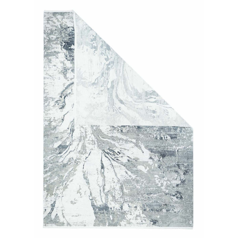 Wool Camouflage Area Rug in Gray