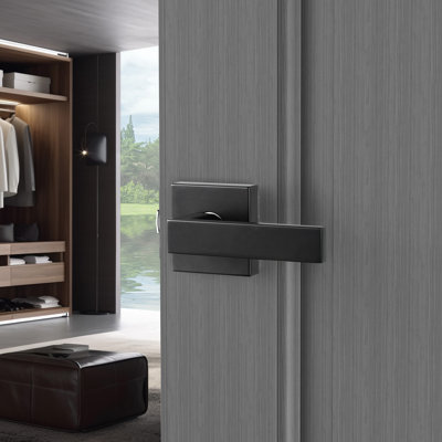 Poignée de porte de passage Poignée de porte noire mat Levier réversible intérieur