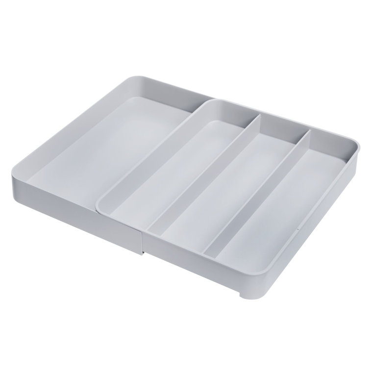 Zulay Kitchen 6 Compartment Silverware Organizer Tray Polypropylene, White