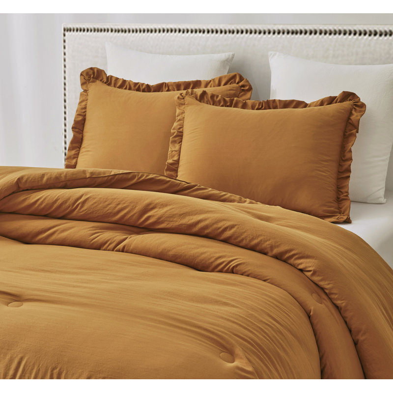 Nora Spice Queen Microfiber Comforter Set with Ruffled Trim