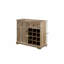 Armoire de rangement grise délavée avec vin amovible, 2 tiroirs, rustique pour le buffet de la salle à manger
