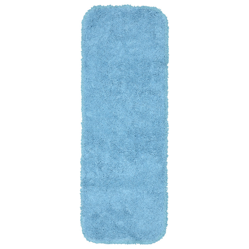 Tapis pour salle de bain en nylon Treye avec envers antidérapant, Tapis de couloir 22 po x 60 po, Bleu bassin