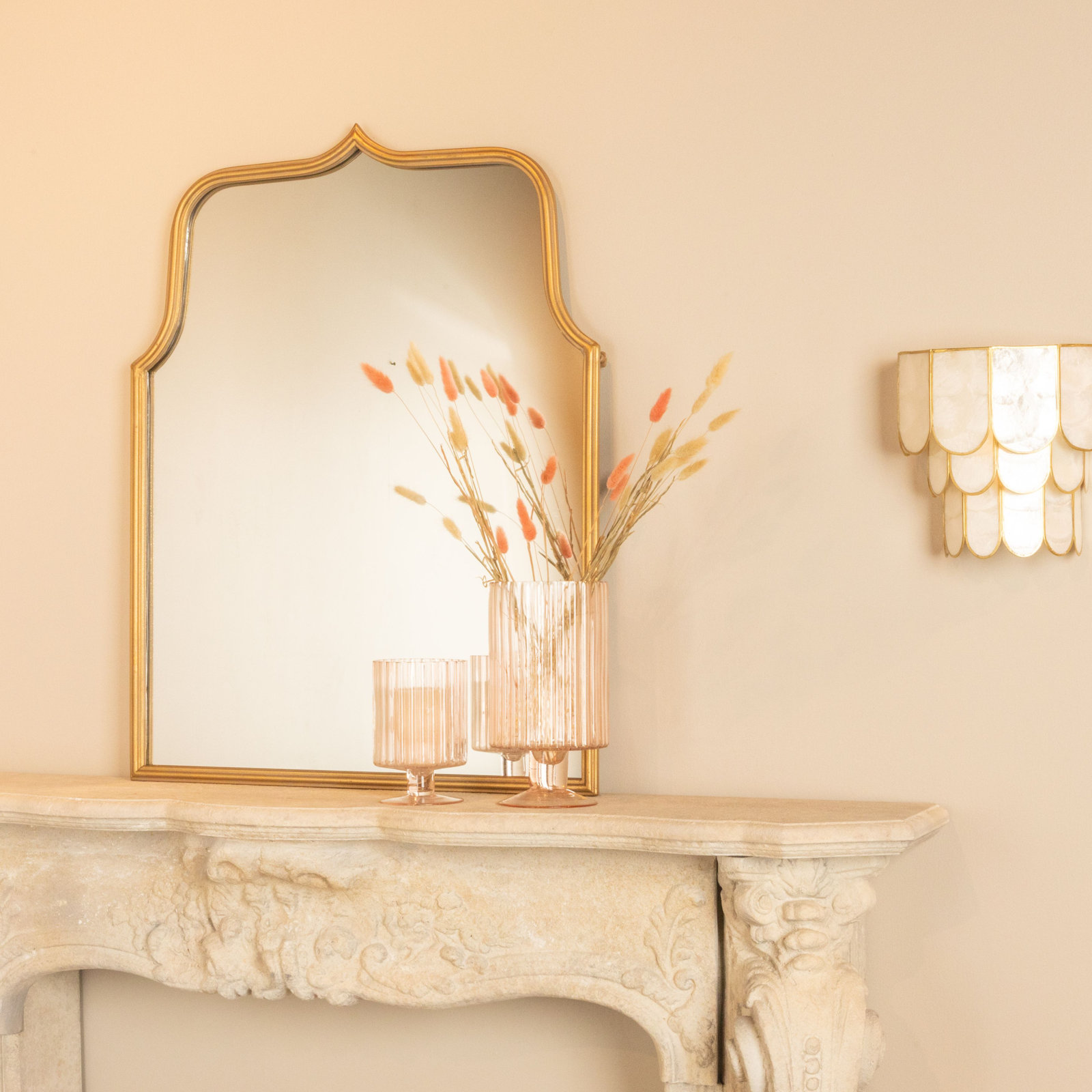 Devyn - Metal Framed Wall Mirror, 31.5" x 24", Gold