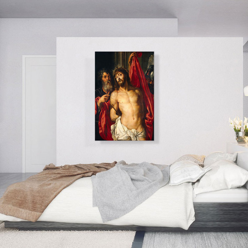 «Christ with the Crown of Thorns» par Peter Paul Rubens, reproduction d'art sur toile tendue, H 40 po x l 26 po x P 1,5 po