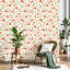 Papier peint adhésif pelez et collez champignon rouge botanique feuilles vertes contact papier amovible auto-adhésif mural pour armoires de cuisine de chambre à coucher 17,7 po x 118 po-133528231
