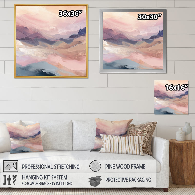 Pastel Countryside Beauty - reproduction sur toile, Cadre doré à une seule photo, H 36 po x l 36 po x P 1,5 po
