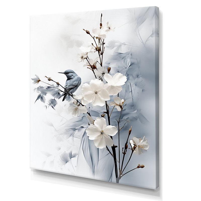 Hoppert Asian Art Apple Blossom Sumi VI - art mural asiatique, H 32 po x l 24 po x P 1 po, Toile tendue