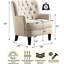 Chaise d'appoint rembourrée avec coussin moelleux Mid-Century-128598115