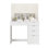 Bureau de coiffeuse avec grand miroir et 5 tiroirs, table de maquillage blanche moderne pour la chambre à coucher ou le vestiaire