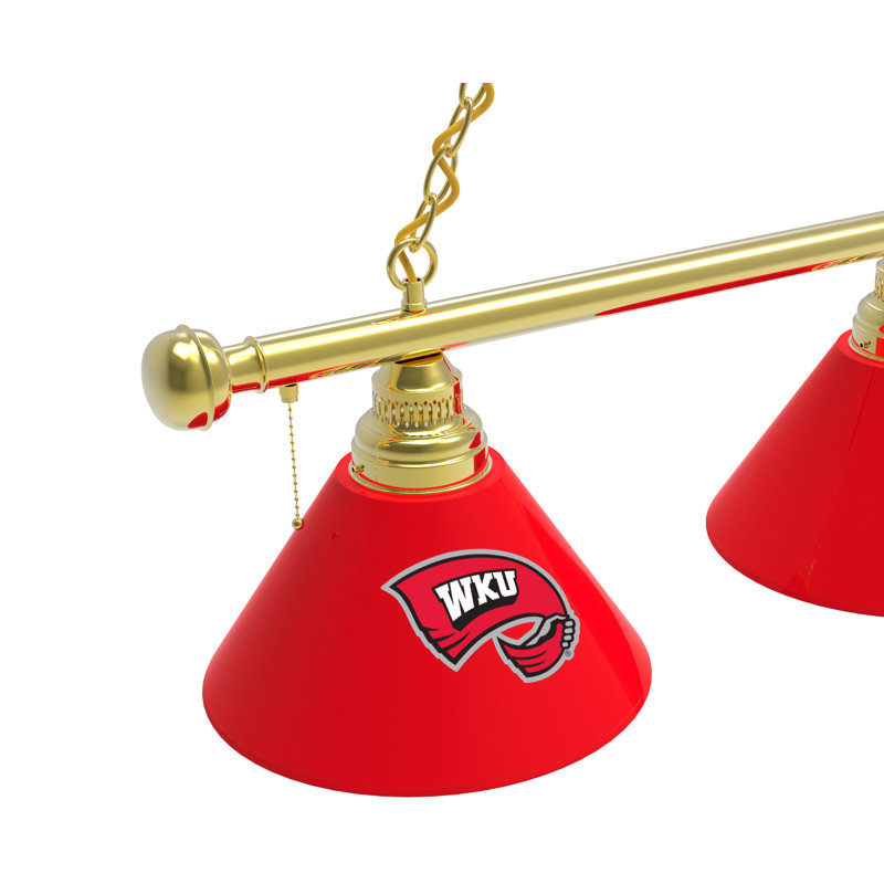 3 - Light Pool Table Lights Pendant, Brass, Western Kentucky Hilltoppers