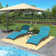 2-Piece Foldable "S"-Shaped Reclining Chaise Lounge Set With Adjustable Backrest And Foldable Rattan Coffee Table