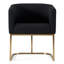 Chaise avec accoudoirs rembourrée noire Echo