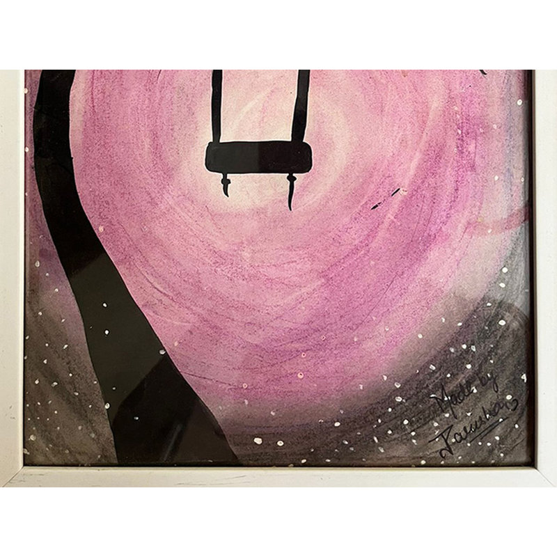 Arbre avec balançoire - Avec cadre | Pastel doux | Par Parisha Thukral