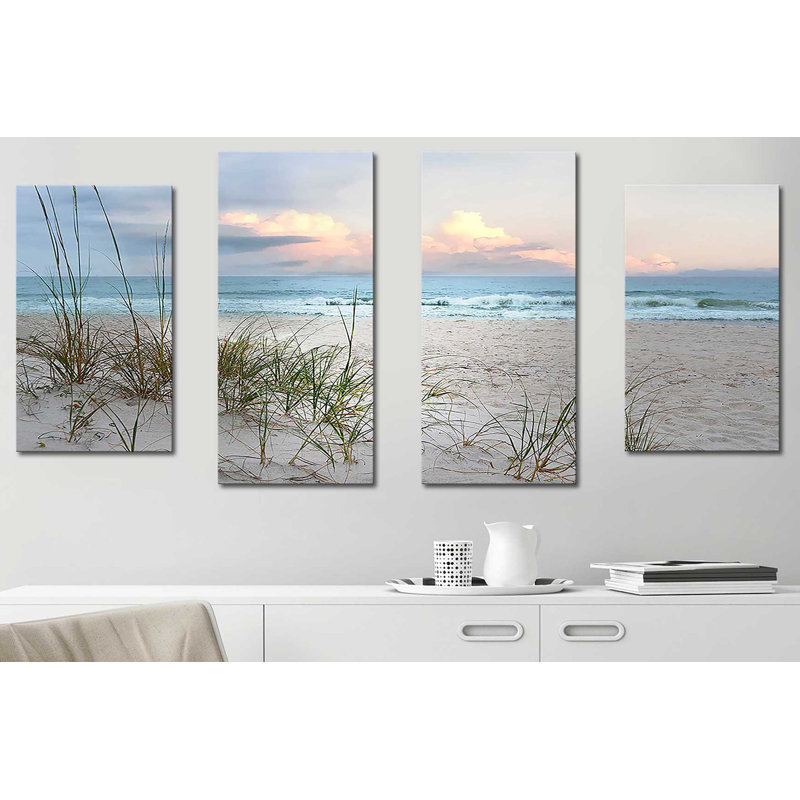 Beach Driftwood - ensemble de 4 photographies sur toile tendue, H 38 po x l 72 po x P 1,5 po