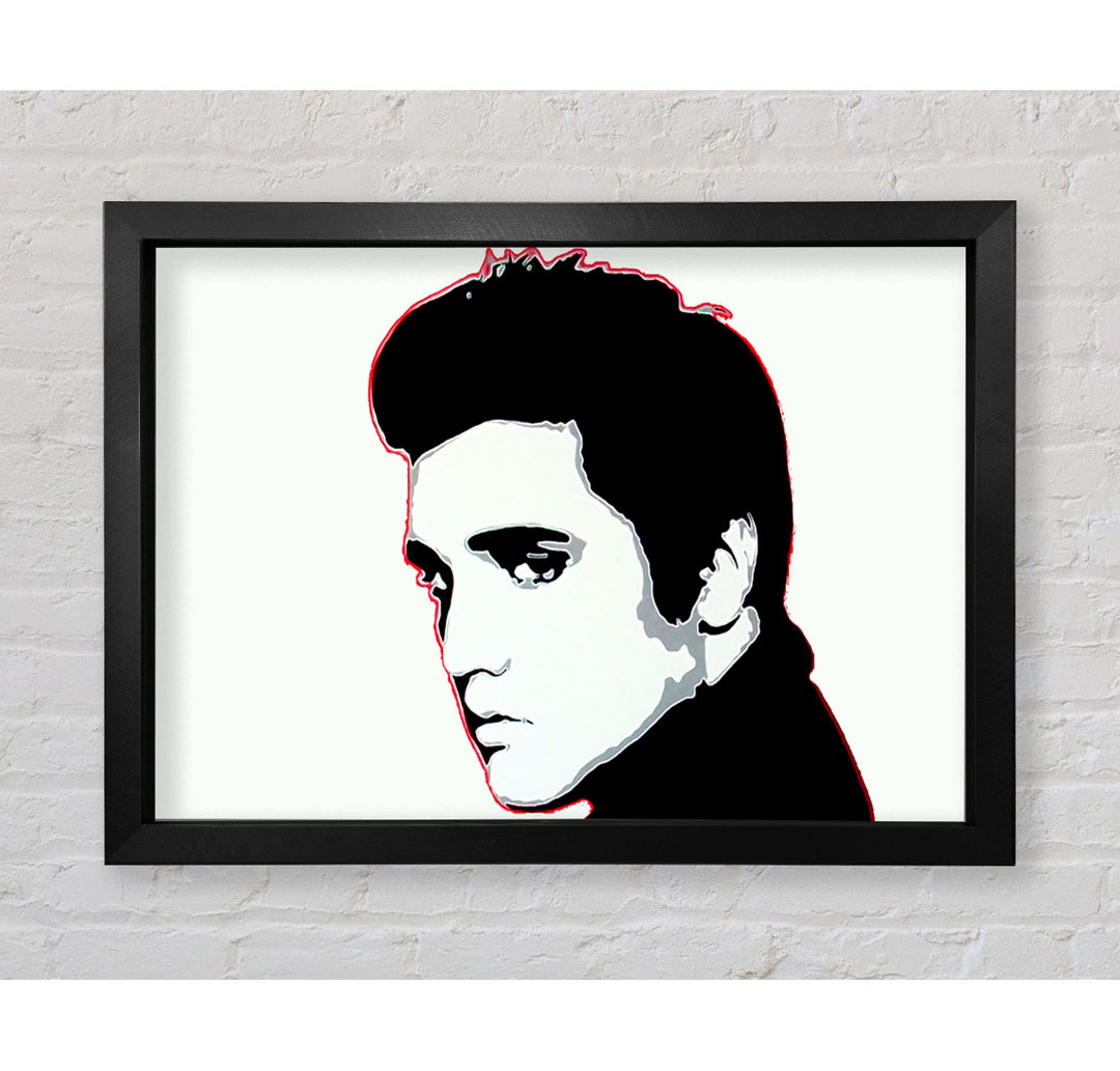 Elvis Portrait Weiß - Einzelner Bilderrahmen Kunstdrucke