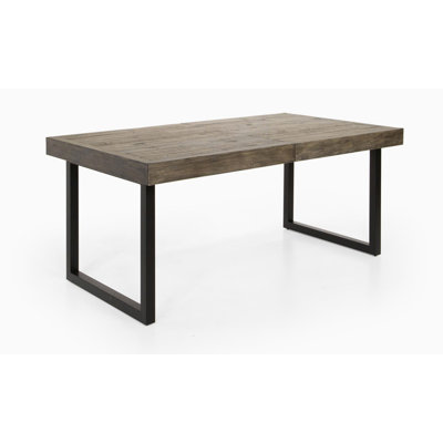 198 cm Pine Dining Table with Steel Base