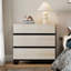 Commode 3 tiroirs moderne en bois avec base en métal - | Solution de rangement pour chambre à coucher, salon, couloir et entrée-739694136
