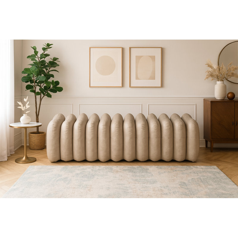 Banc en cuir Atticus, Cuir taupe végétalien