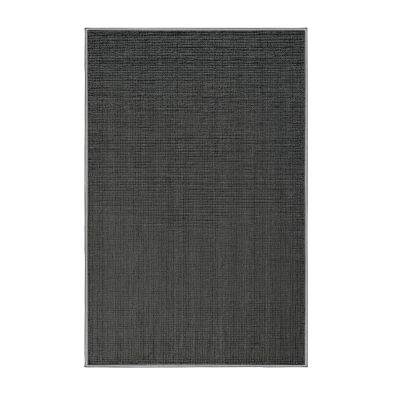Machine Washable Solid Gray Area Rug, Rectangle 2' x 3'
