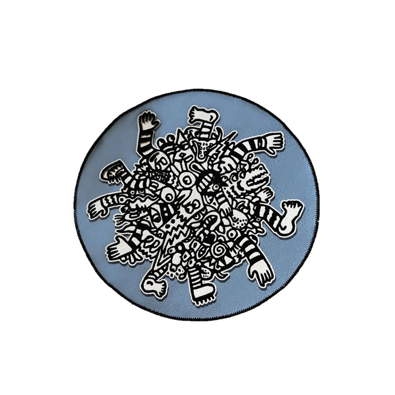 Patterned Blue Carpet, Round 5'