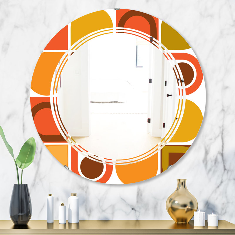 Miroir mural sans cadre à motif géométrique abstrait vi triple c, 23,6 po x 23,6 po
