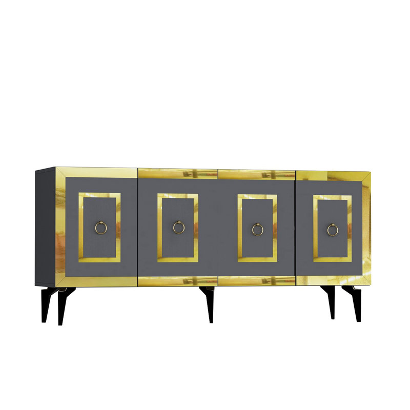 Brylyn 150cm Console Table, Grey/Gold