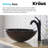Glass Circular Vessel Bathroom Sink with Faucet-35841303