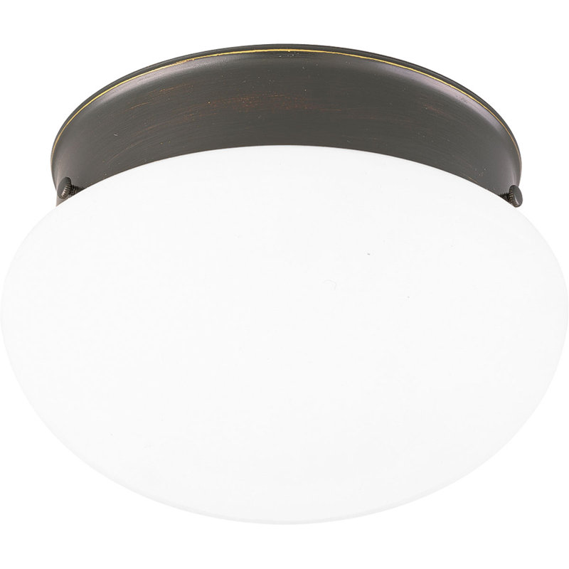 Hucksley Glass Flush Mount, Brushed Nickel, 5.25" H  x 9.5" Diameter