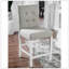 Ensemble de 2 élégantes chaises à hauteur de comptoir en tissu en blanc antique et gris clair, structure en bouleau robuste, dossier capitonné pour plus de confort et de style