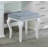 Glam Style 1Pc Vanity W/ Padded Stool Set 8Mm Glass Top Storage Drawers Led On Mirror Bedroom Furniture