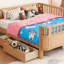 Lit plateforme double en bois avec garde-corps-872368673-872368675