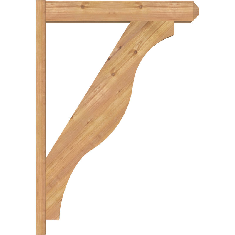 Persienne en bois rustique Funston Craftsman, P 16 po x H 24 po, Sapin Douglas de 7 1/2 po (lisse)